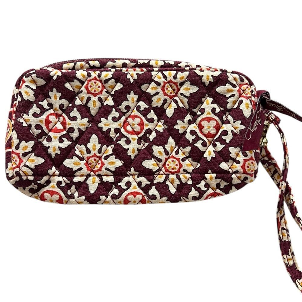 Vera Bradley Maroon and Cream Patterned Cosmetic Bag: Medallion - Picture 3 of 4